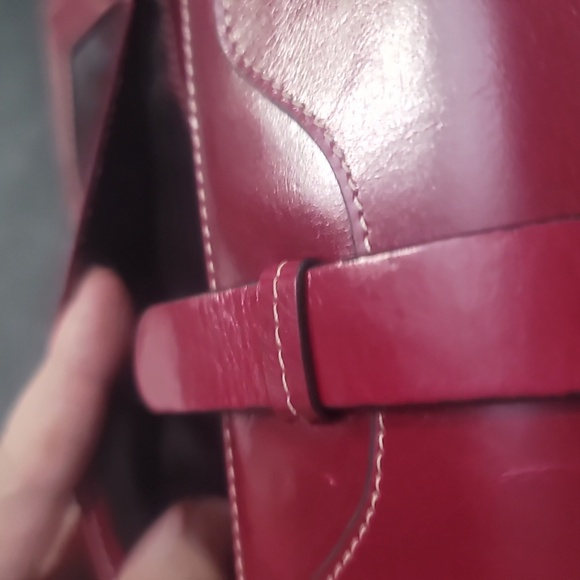 lh sairerlong red leather trifold wallet contrast wallet - Picture 5 of 6